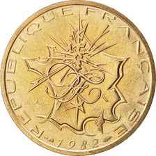 Coin, France, Mathieu, 10 Francs, 1982, MS(60-62), Nickel-brass, KM:940