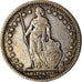 Moneda, Suiza, Franc, 1914, Bern, BC+, Plata, KM:24