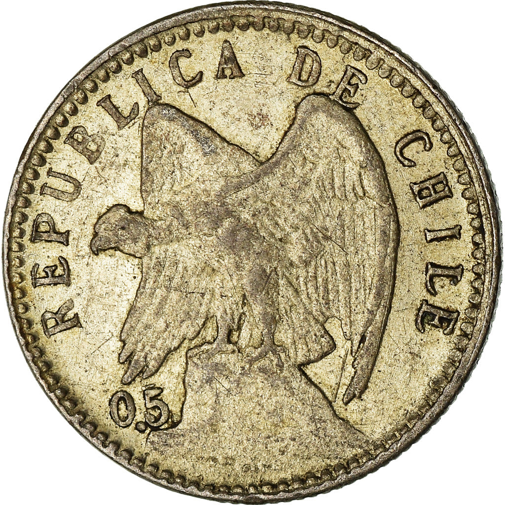 Moeda, Chile, 5 Centavos, 1906, EF(40-45), Prata, KM:155.2