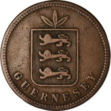 Münze, Guernsey, 4 Doubles, 1864, Heaton, Birmingham, S+, Bronze, KM:5
