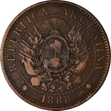 Moneta, Argentina, 2 Centavos, 1888, BB, Bronzo, KM:33