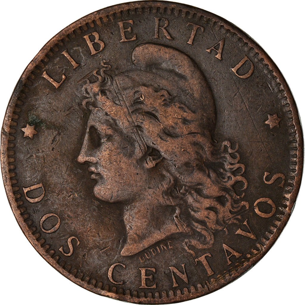 Moneta, Argentina, 2 Centavos, 1888, BB, Bronzo, KM:33