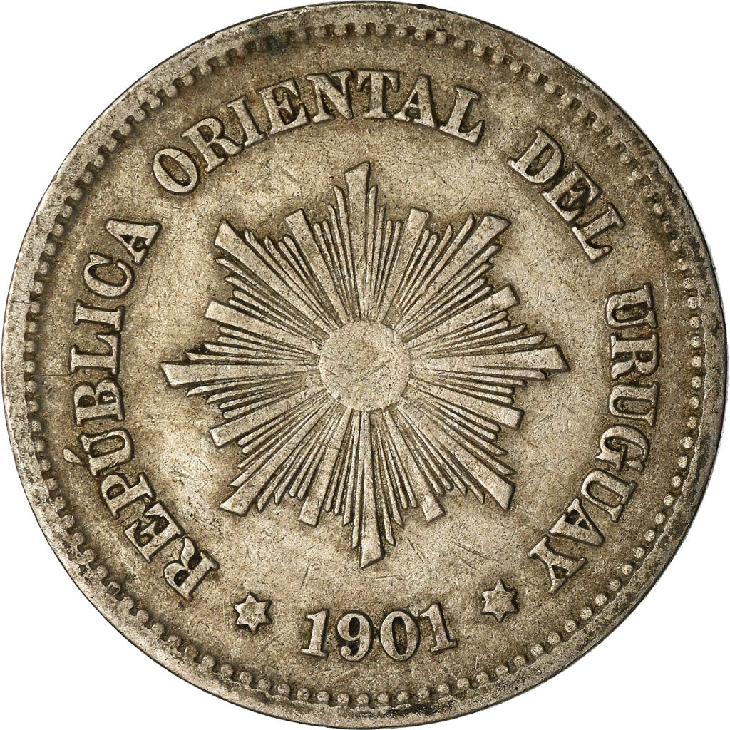 Moneda, Uruguay, 5 Centesimos, 1901, Uruguay Mint, Paris, Berlin, Vienna, MBC