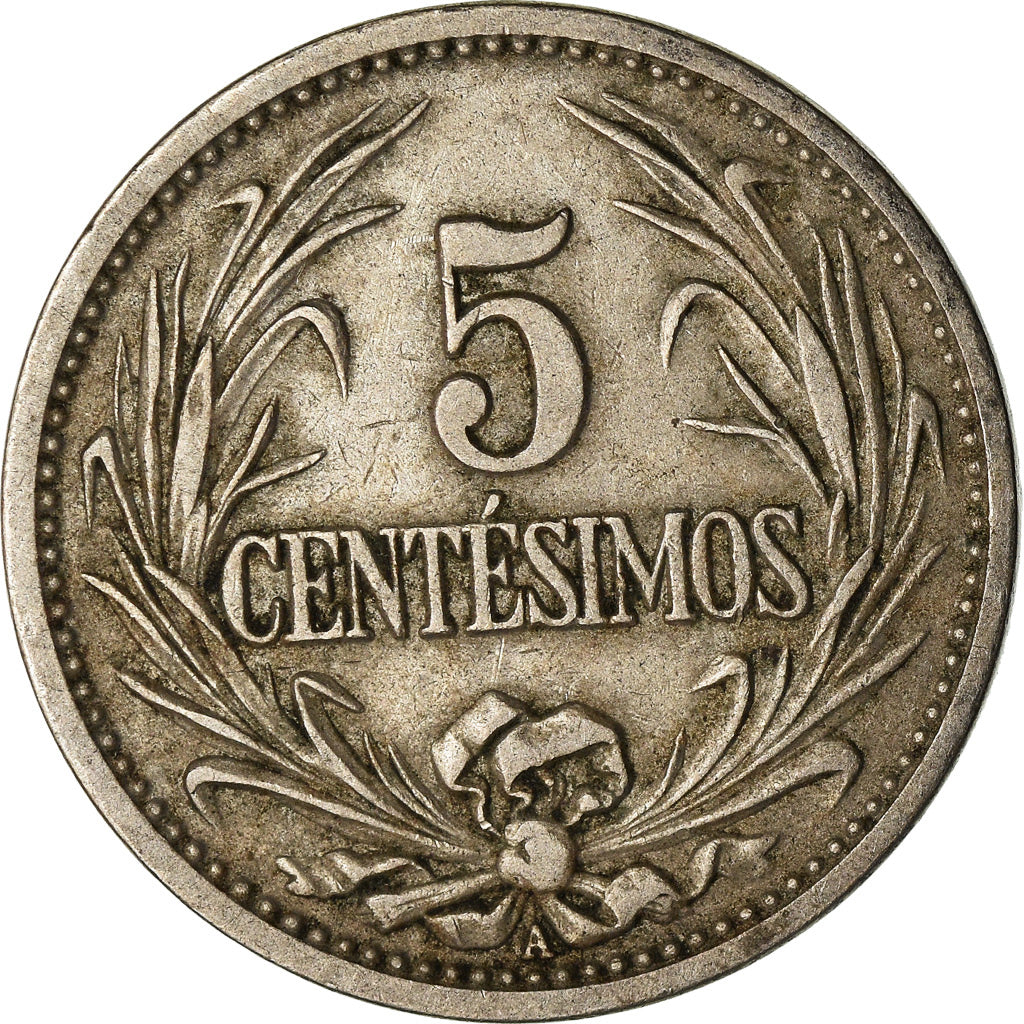 Moneda, Uruguay, 5 Centesimos, 1901, Uruguay Mint, Paris, Berlin, Vienna, MBC
