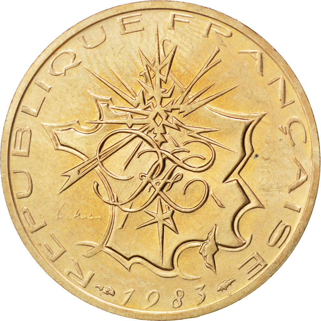 FRANCE, Mathieu, 10 Francs, 1983, KM #940, MS(60-62), Nickel-Brass, 26, Gadoury.
