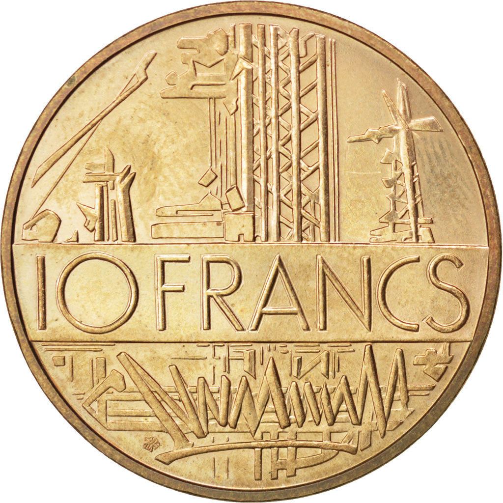 FRANCE, Mathieu, 10 Francs, 1984, KM #940, MS(63), Nickel-Brass, 26, Gadoury...