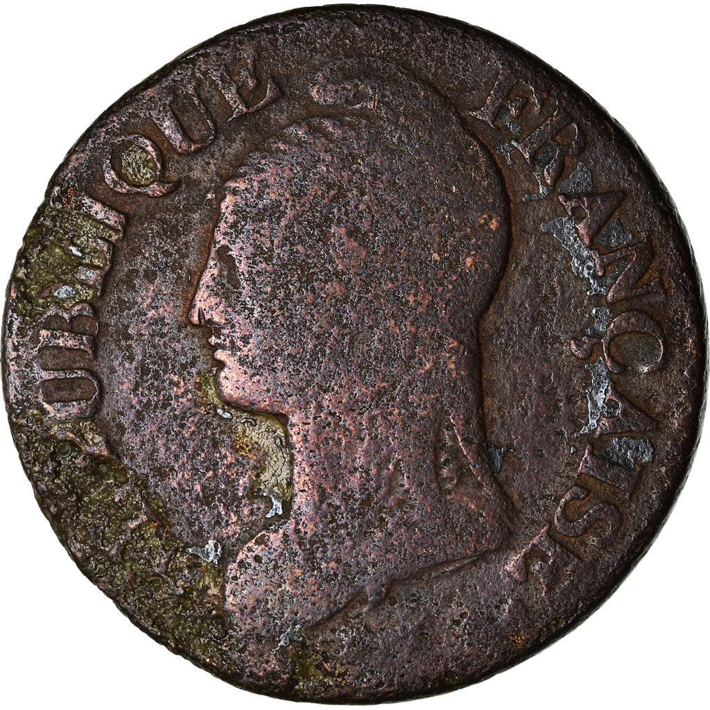 Moeda, França, Dupré, 5 Centimes, AN 8, Paris, F(12-15), Bronze, KM:640.1