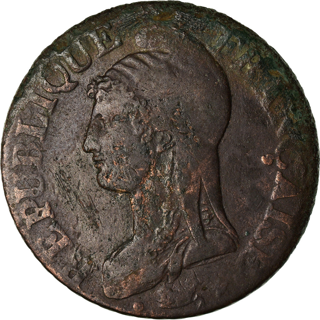 Moneta, Francja, Dupré, 5 Centimes, AN 8, Paris, VF(20-25), Bronze, KM:640.1