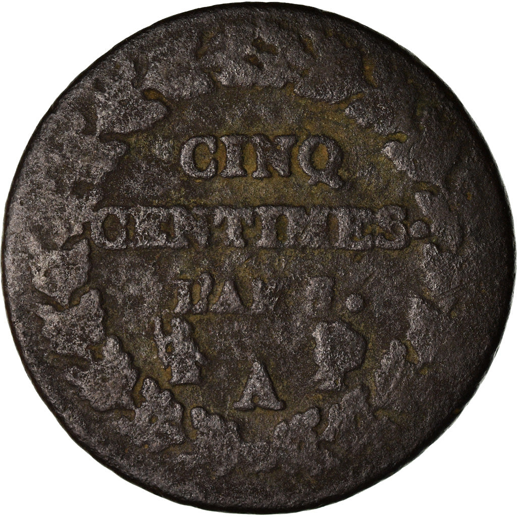 Coin, France, 5 Centimes, AN 7/5, Paris, rooster / cornucopia, F(12-15), Copper