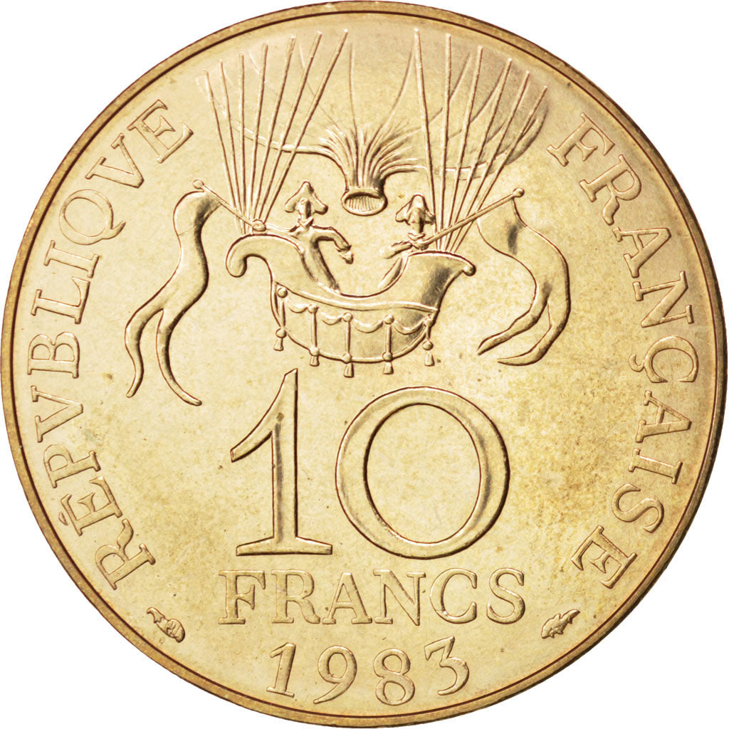 FRANCE, La conquête, 10 Francs, 1983, KM #952, MS(60-62), Nickel-Bronze, 26, G..