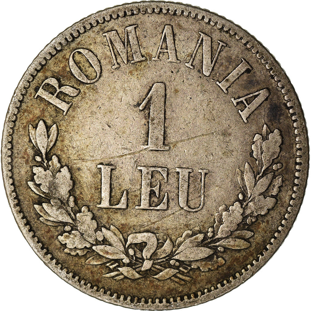Romania, Carol I, Leu, 1874, Bucarest, EF(40-45), Silver, KM:10