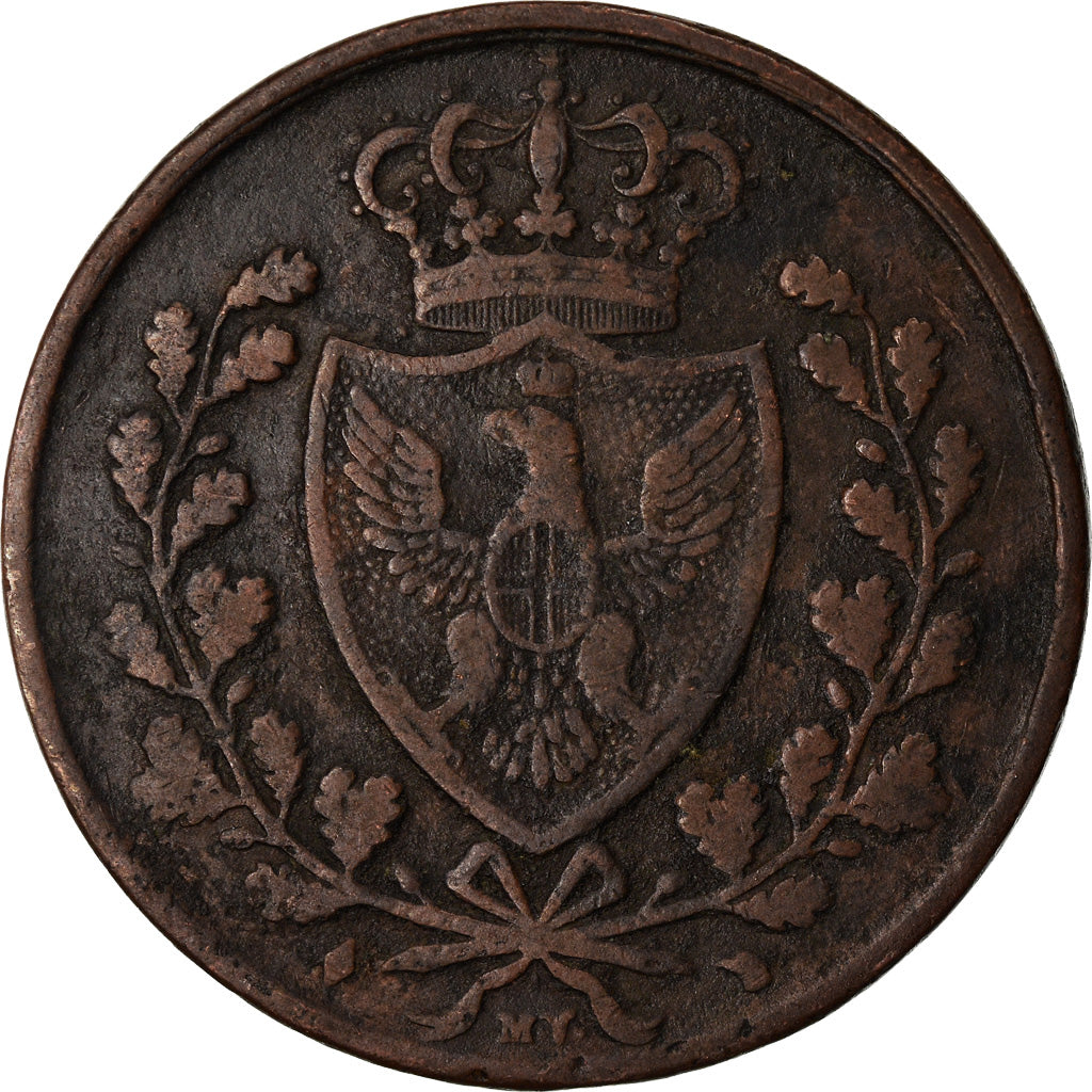 Moneda, Estados italianos, SARDINIA, Carlo Felice, 5 Centesimi, 1826, Torino