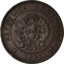 Moneta, Argentina, Centavo, 1884, BB+, Bronzo, KM:32