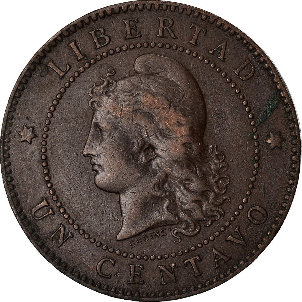 Moneta, Argentina, Centavo, 1884, BB+, Bronzo, KM:32