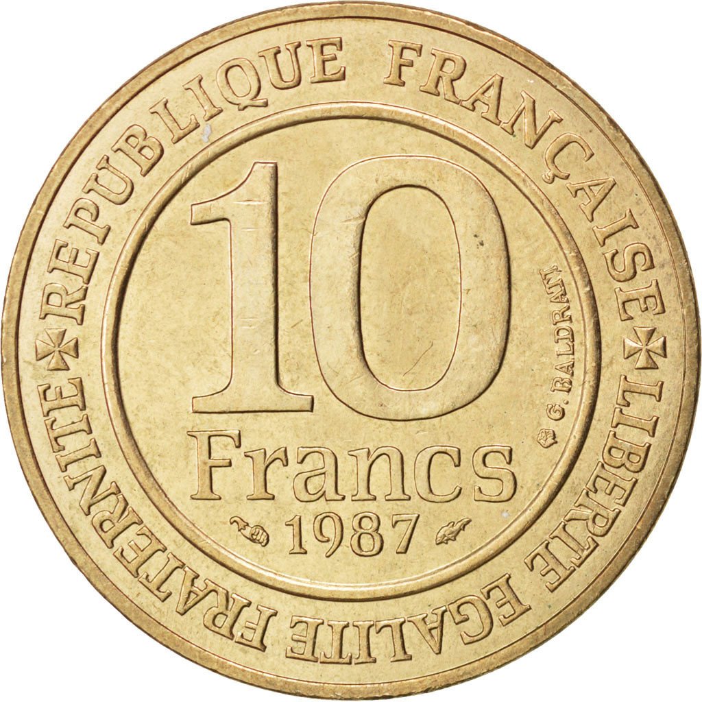 Francia, 10 Francs, 1987, SPL-, Nichel-bronzo, KM:961d, Gadoury:820
