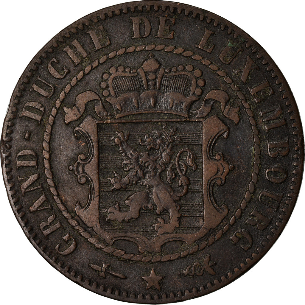 Moneda, Luxemburgo, William III, 10 Centimes, 1870, Utrecht, MBC, Bronce