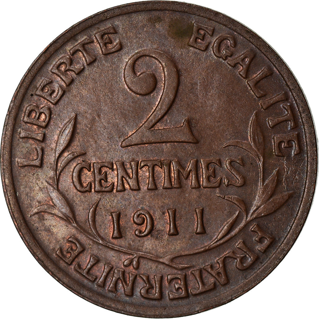 Monnaie, France, Dupuis, 2 Centimes, 1911, Paris, TTB+, Bronze, Gadoury:107