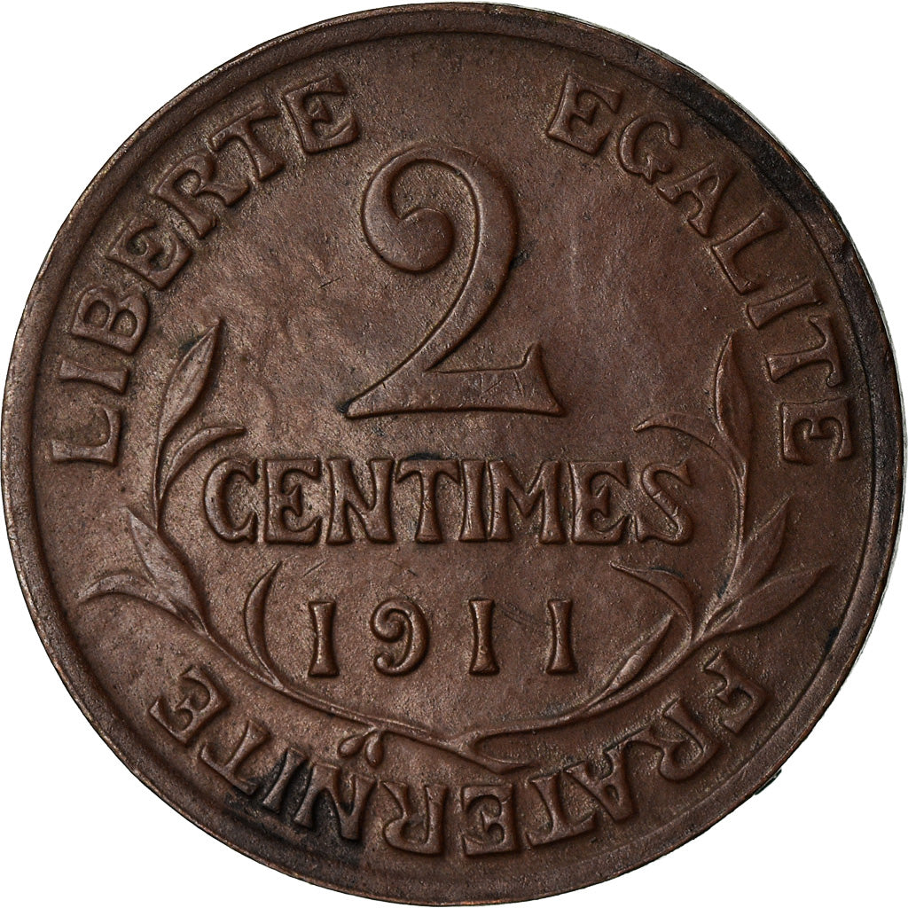 Monnaie, France, Dupuis, 2 Centimes, 1911, Paris, TTB+, Bronze, Gadoury:107