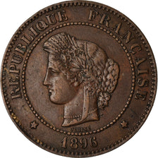 Moneta, Francja, Cérès, 5 Centimes, 1896, Paris, EF(40-45), Bronze, KM:821.1