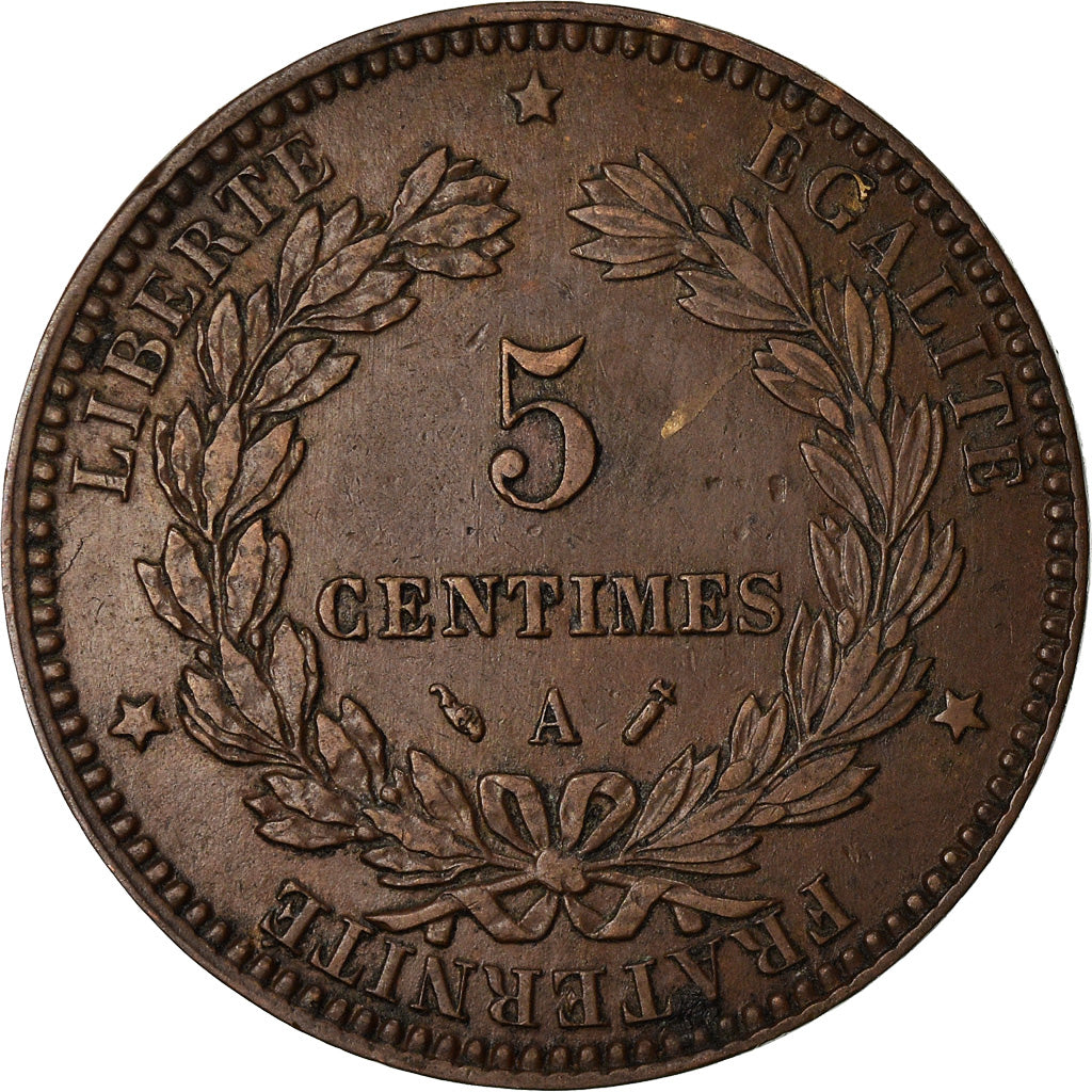 Moneta, Francja, Cérès, 5 Centimes, 1896, Paris, EF(40-45), Bronze, KM:821.1