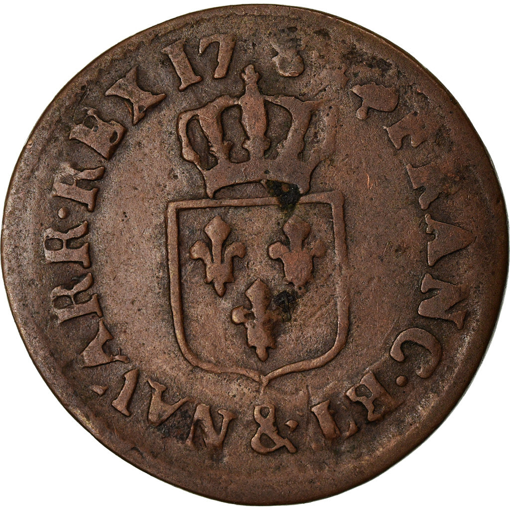 Moneda, Francia, Louis XVI, Liard, Liard, 1782, Aix, MBC, Cobre, KM:585.15