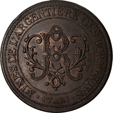 France, 5 Centimes, mines de l'argentiere des bormettes (Var), 1887, SUP, Cuivre