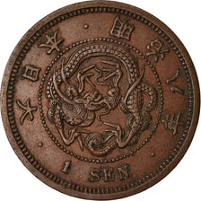 Moneta, Giappone, Mutsuhito, Sen, 1875, BB+, Rame, KM:17.1