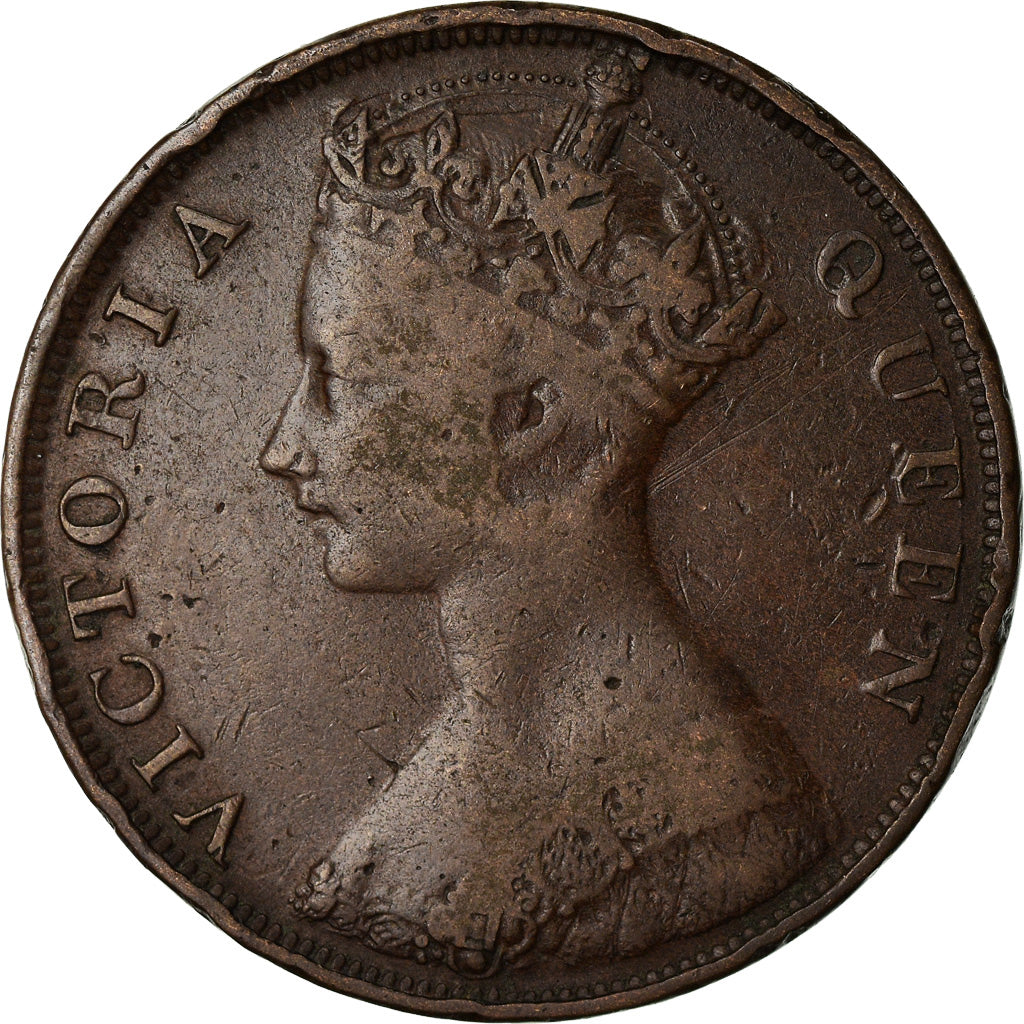 Moneta, Hong Kong, Victoria, Cent, 1876, MB, Bronzo, KM:4.1