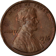 Moneta, Stati Uniti, Lincoln Cent, Cent, 1976, U.S. Mint, Denver, BB+, Ottone