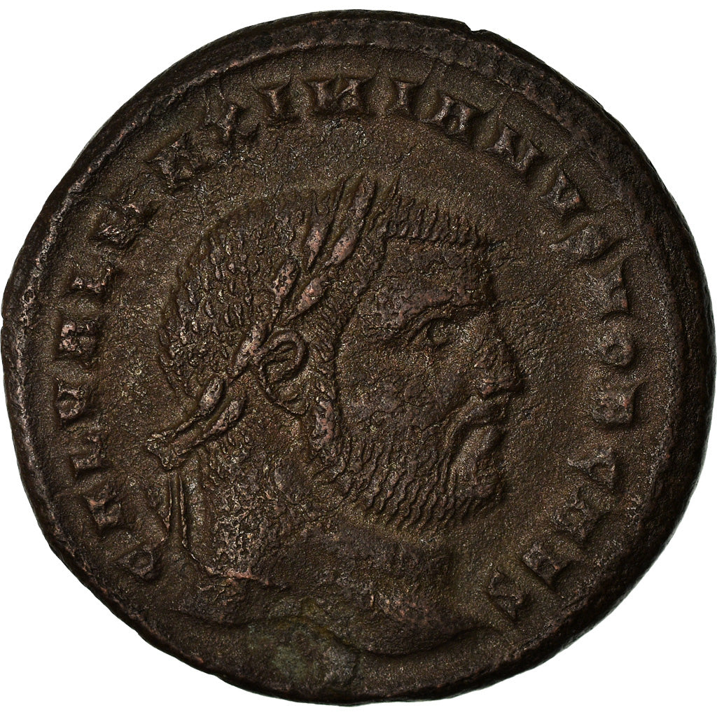 Coin, Maximianus, Follis, 295-296, Cyzicus, AU(55-58), Billon, RIC:580