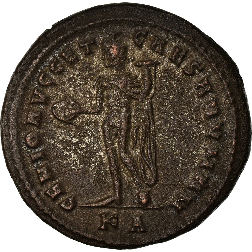 Coin, Maximianus, Follis, 295-296, Cyzicus, AU(55-58), Billon, RIC:580