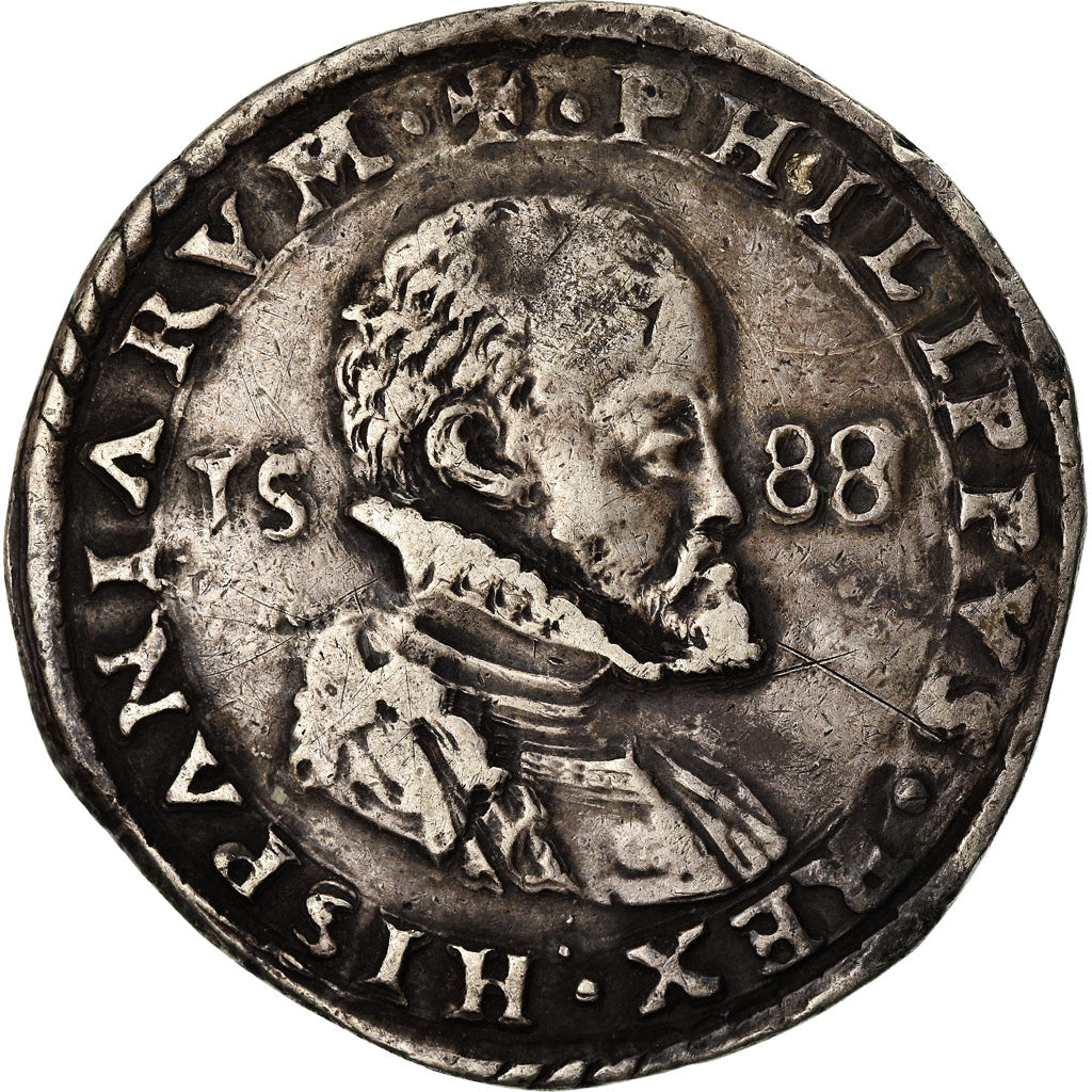 Monnaie, États italiens, Philipp II of Spain, 1/2 Scudo, 1588, Milan, TTB
