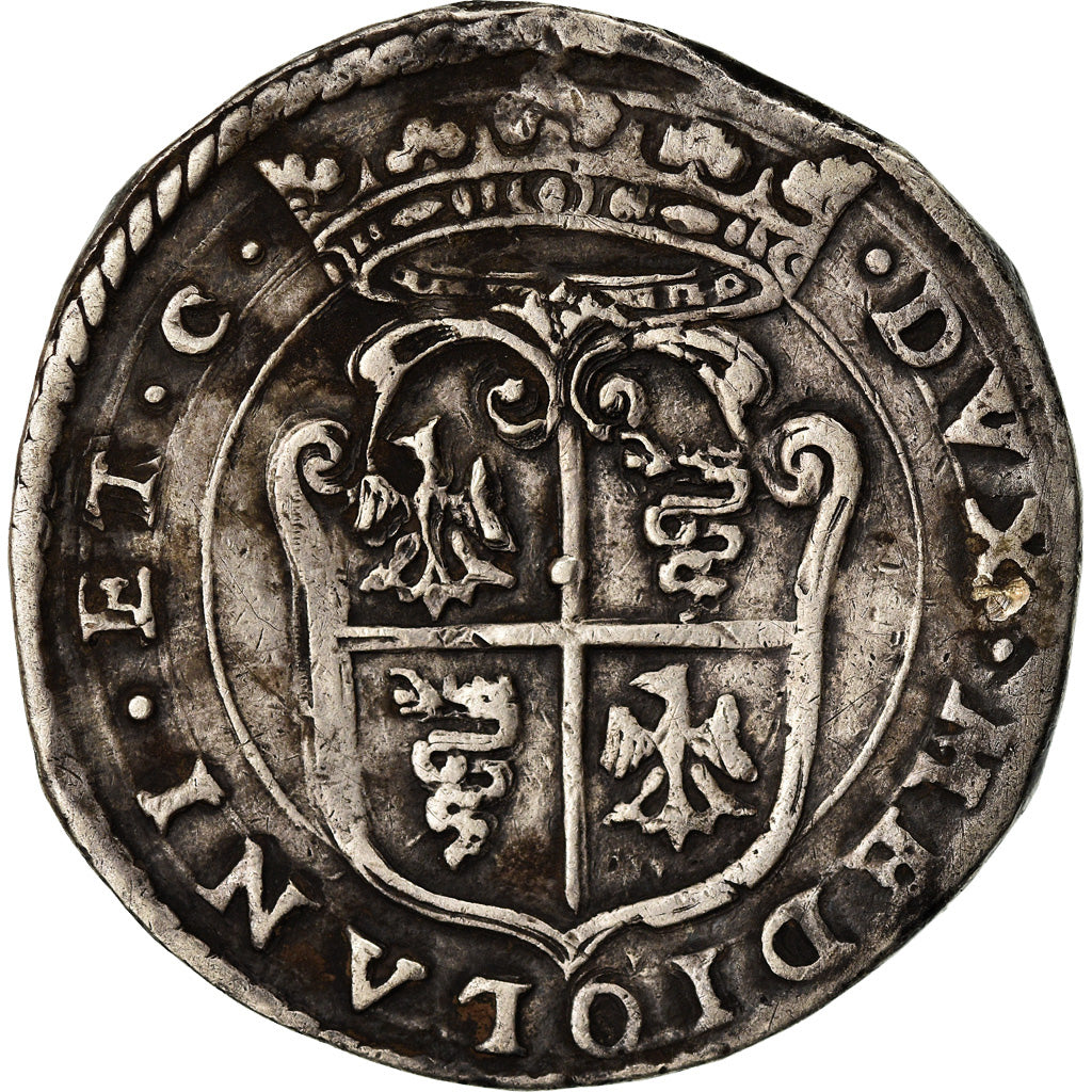 Monnaie, États italiens, Philipp II of Spain, 1/2 Scudo, 1588, Milan, TTB