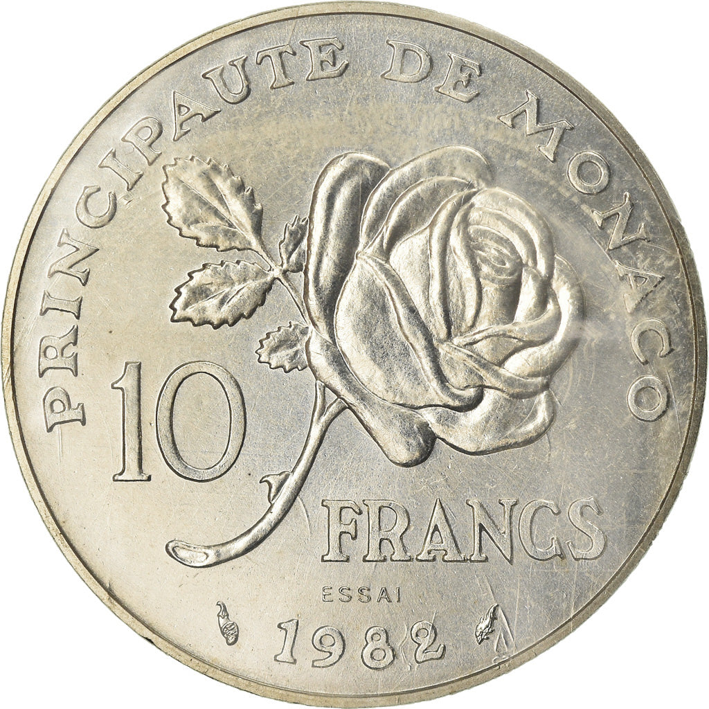 Münze, Monaco, Grace de Monaco, 10 Francs, 1982, Pessac, ESSAI, STGL, Silber