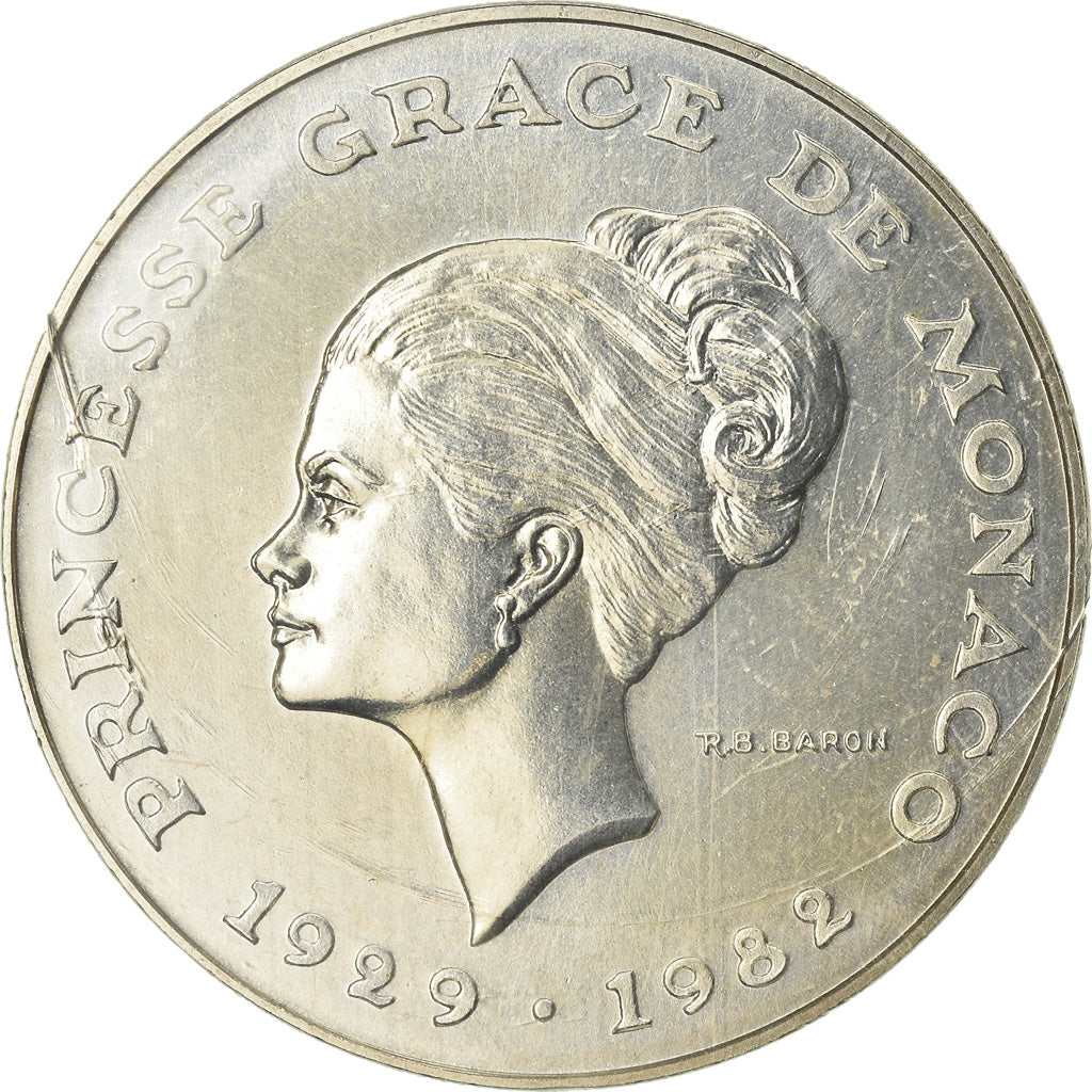 Moneta, Monaco, Grace de Monaco, 10 Francs, 1982, Pessac, ESSAI, FDC, Argento