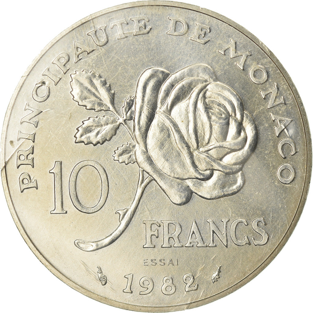 Münze, Monaco, Grace de Monaco, 10 Francs, 1982, Pessac, ESSAI, STGL, Silber