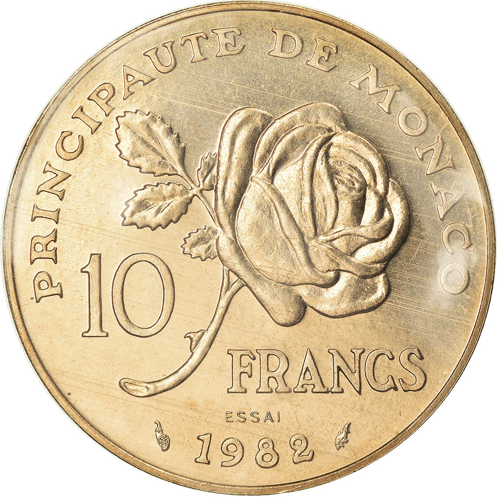 Coin, Monaco, 10 Francs, 1982, ESSAI, MS(65-70), Nickel-Aluminum-Bronze, KM:E72