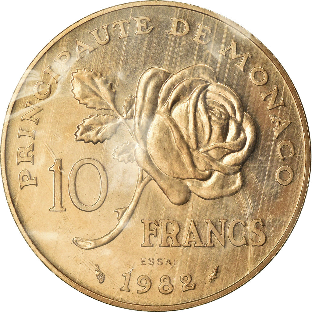 Moneta, Monaco, 10 Francs, 1982, ESSAI, FDC, Nichel-alluminio-bronzo, KM:E72
