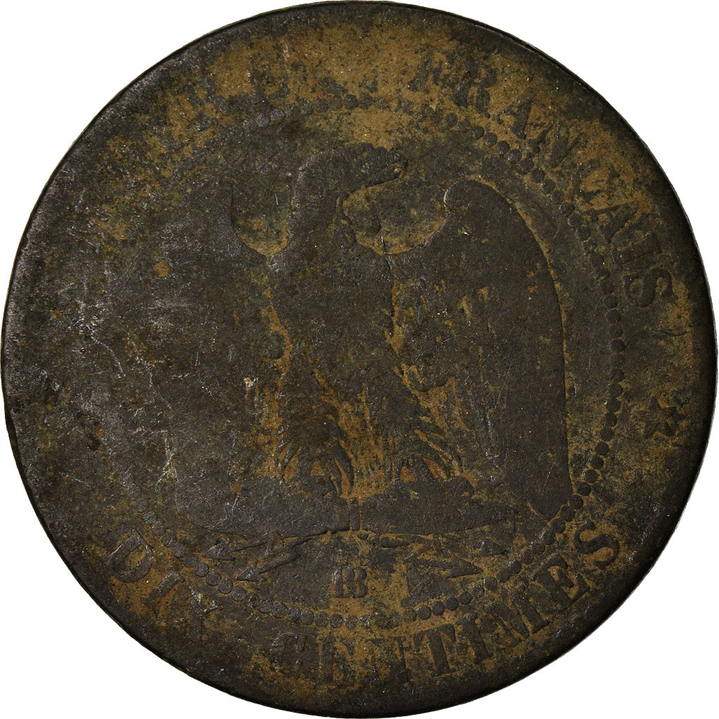 Moneta, Francja, Napoleon III, Napoléon III, 10 Centimes, 1854, Strasbourg