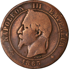 Monnaie, France, Napoleon III, Napoléon III, 1865, Strasbourg, B+, KM 798.2