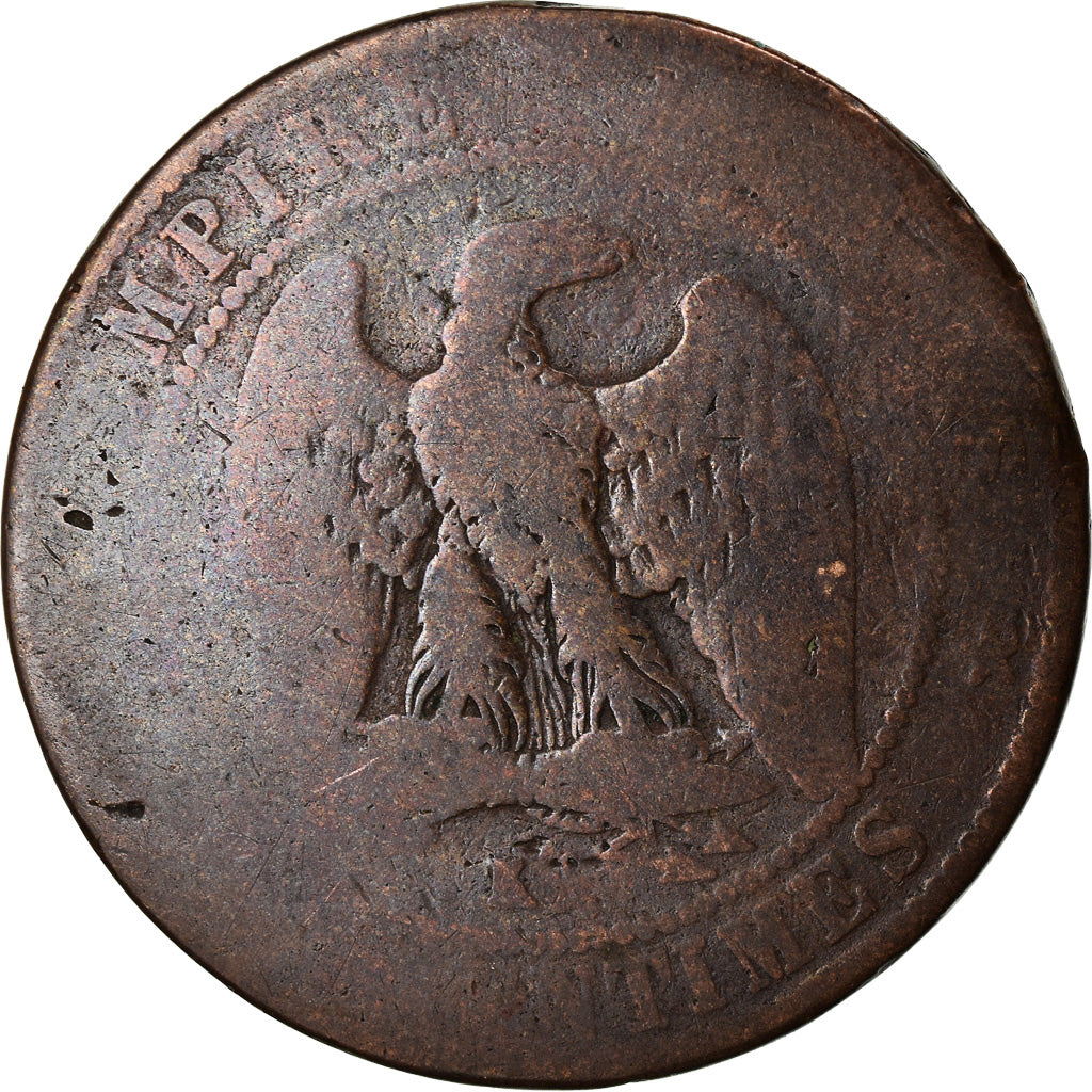 Coin, France, Napoleon III, 10 Centimes, 1854, Bordeaux, F(12-15), KM 771.5