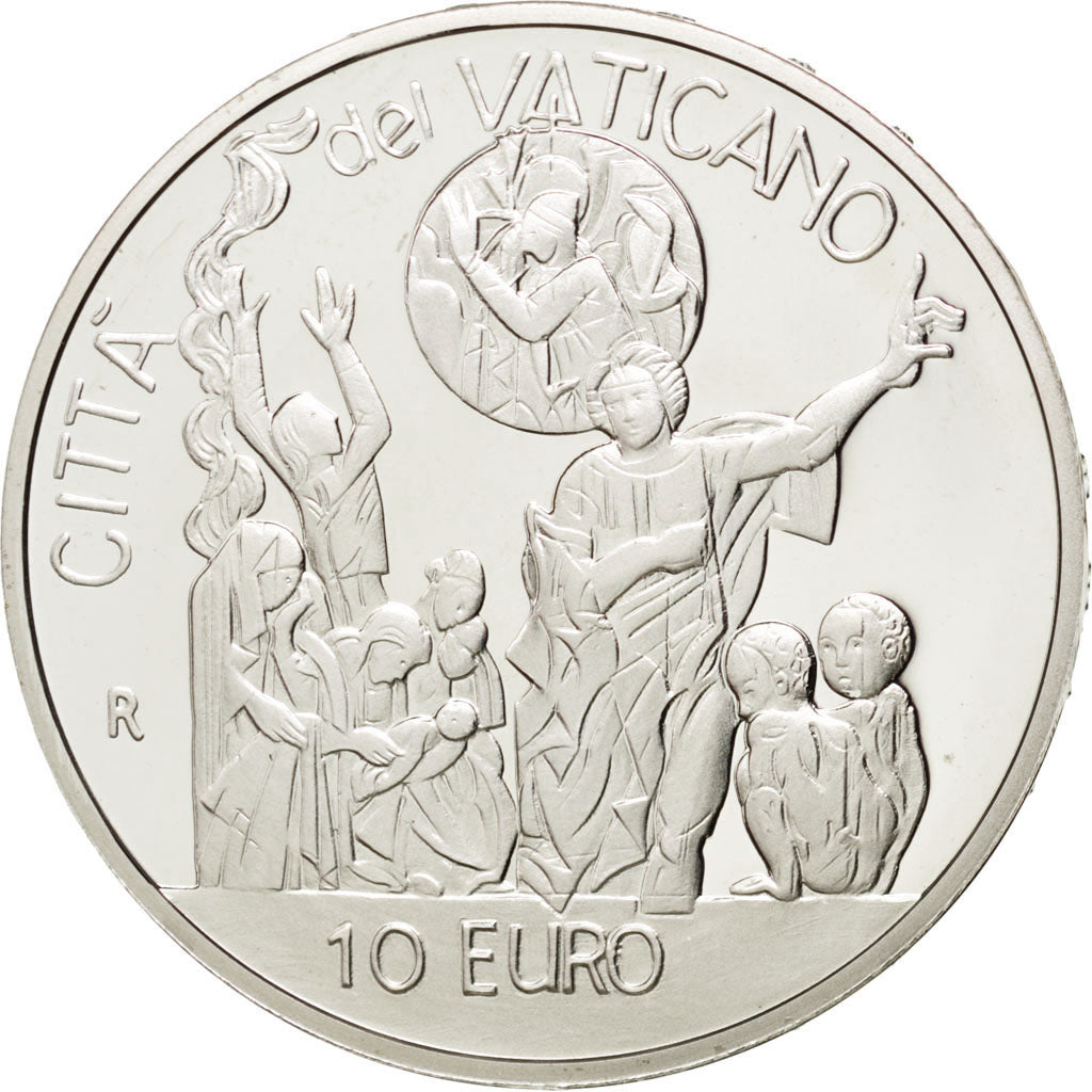 VATICAN CITY, 10 Euro, 2002, MS(65-70), Silver, KM:350