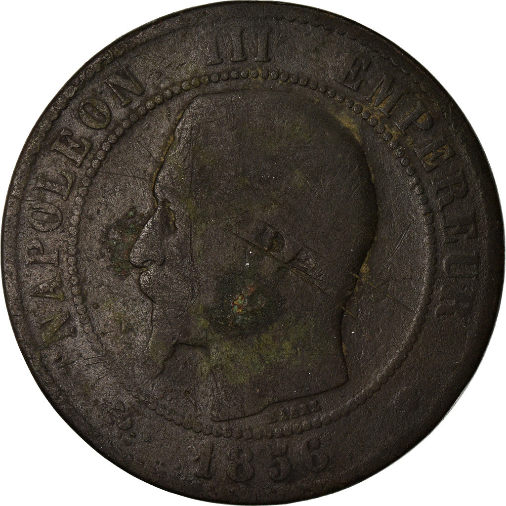 Moneta, Francia, Napoleon III, Napoléon III, 10 Centimes, 1856, Marseille, B+
