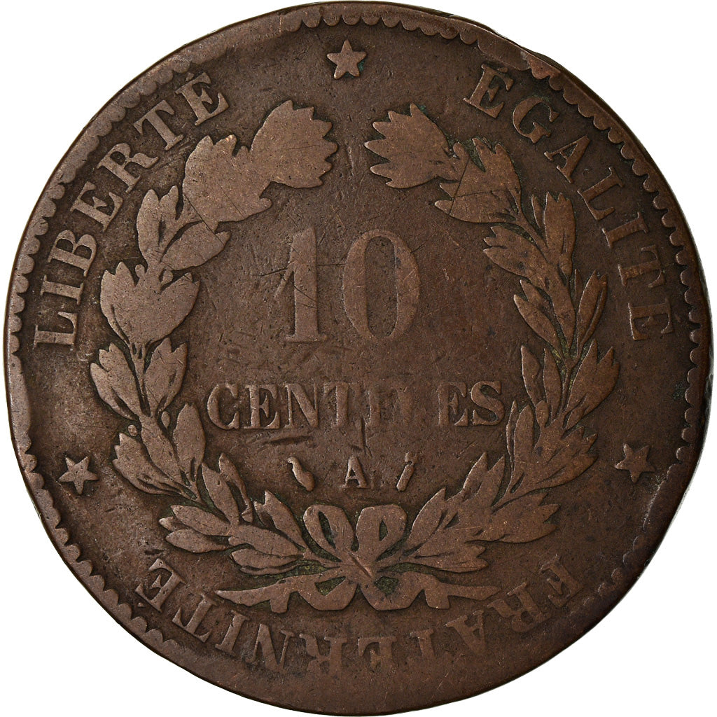 Moneta, Francia, Cérès, 10 Centimes, 1888, Paris, MB, Bronzo, KM:815.1