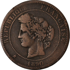 Coin, France, Cérès, 10 Centimes, 1890, Paris, VF(20-25), Bronze, KM:815.1
