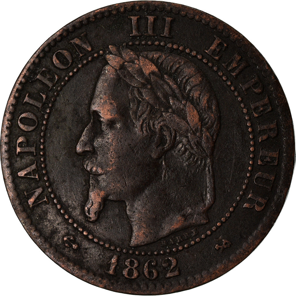 Moeda, França, Napoleon III, 2 Centimes, 1862, Bordeaux, VF(30-35)