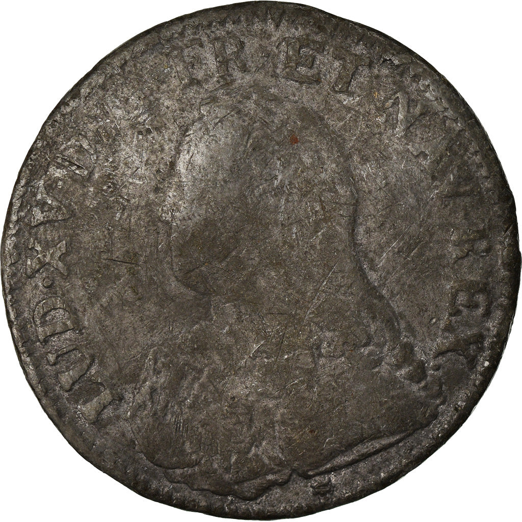 Moneta, Francja, Louis XV, Ecu, 1727, Caen, Contemporary forgery, VF(20-25)