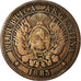 Moneta, Argentina, 2 Centavos, 1883, MB+, Bronzo, KM:33