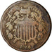 Monnaie, États-Unis, 2 Cents, 1866, U.S. Mint, Philadelphie, TB