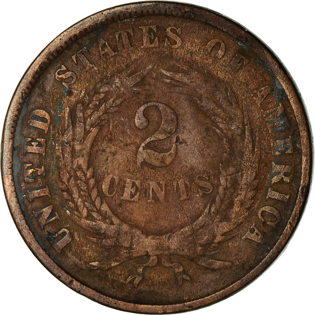 Monnaie, États-Unis, 2 Cents, 1866, U.S. Mint, Philadelphie, TB